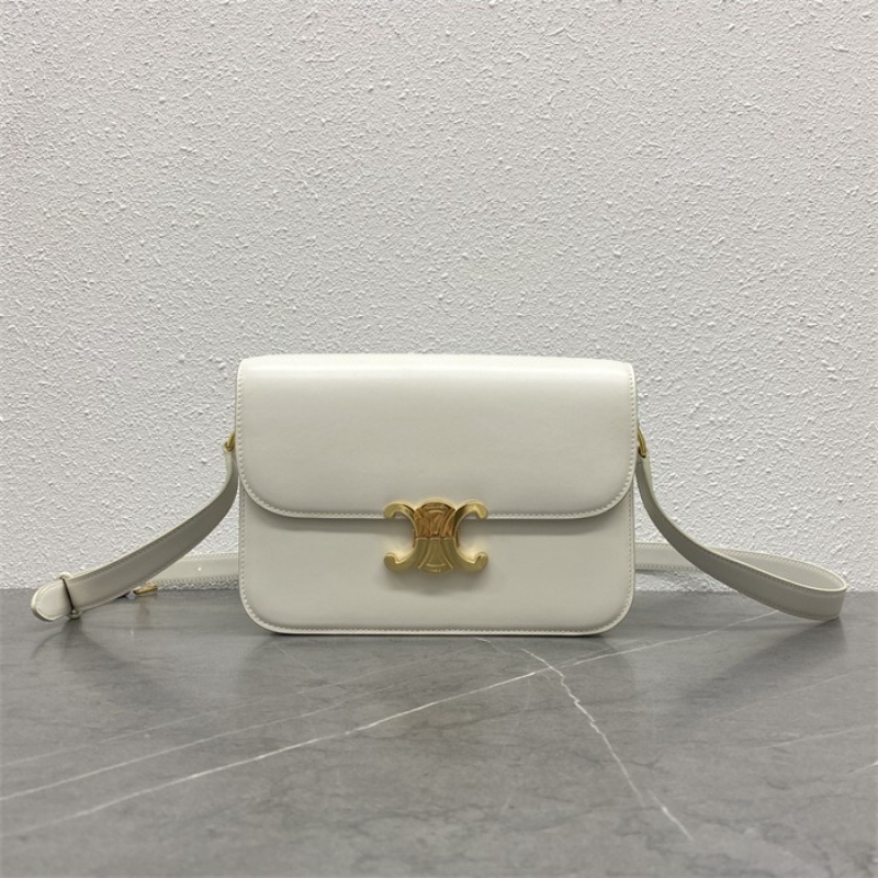Celine Classique Triomphe Bag in Natural Calfskin Limestone-187363BF4.01HI