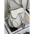 Dior Saddle Bag with Strap Latte GGrained Calfskin white M0455CBAA_M030