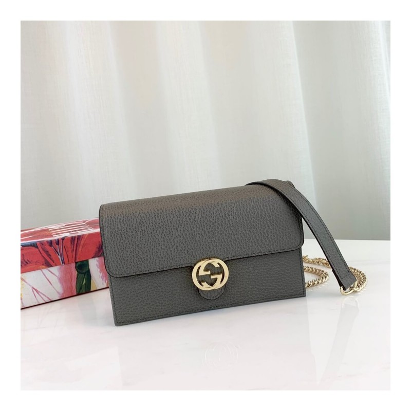 Gucci Leather Interlocking GG Crossbody Bag 510314