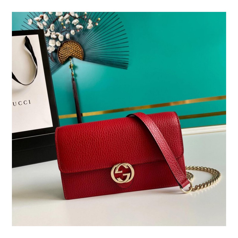 Gucci Leather Interlocking GG Crossbody Bag 510314