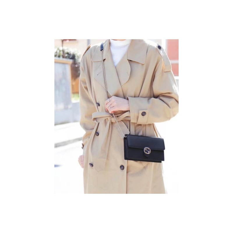 Gucci Leather Interlocking GG Crossbody Bag 510314