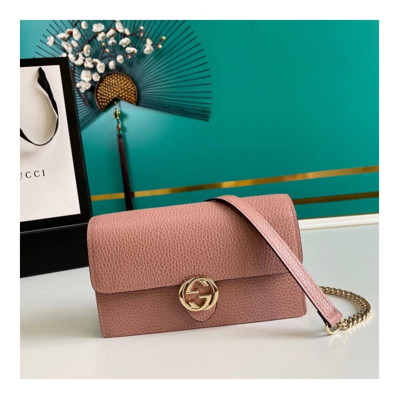 Gucci Leather Interlocking GG Crossbody Bag 510314