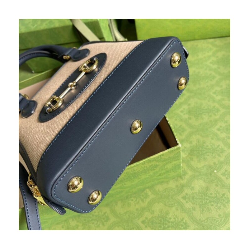 Gucci Horsebit 1955 Mini Top Handle Bag 640716 in Beige Canvas