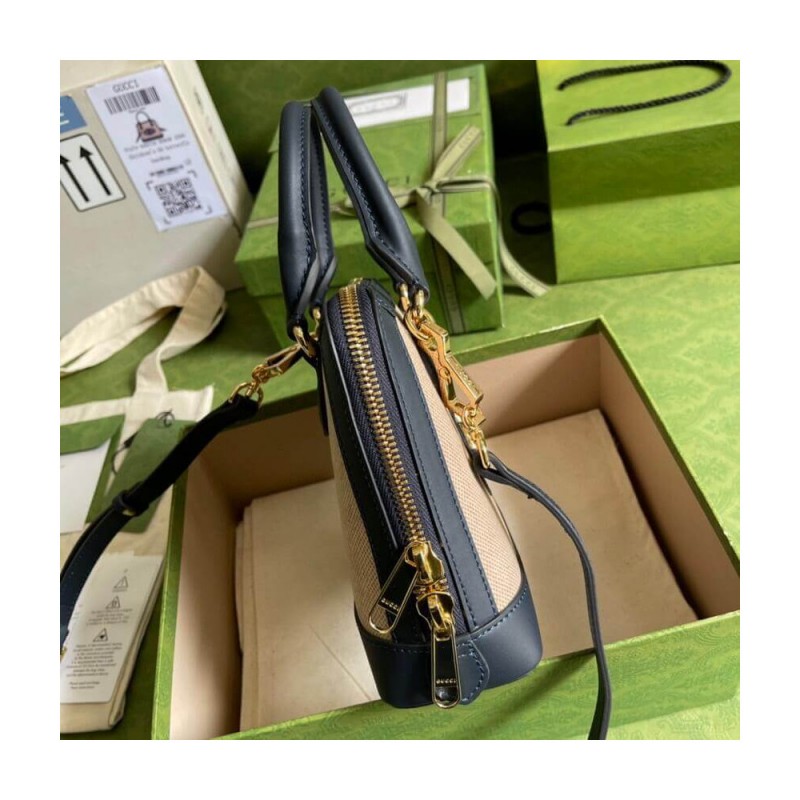 Gucci Horsebit 1955 Mini Top Handle Bag 640716 in Beige Canvas