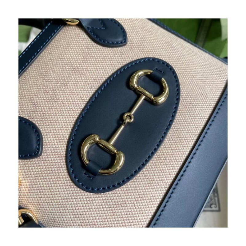 Gucci Horsebit 1955 Mini Top Handle Bag 640716 in Beige Canvas