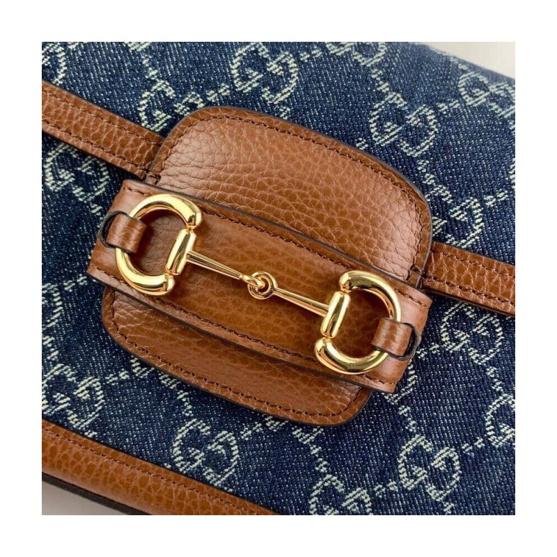 Gucci Horsebit 1955 Denim Mini Bag 658574