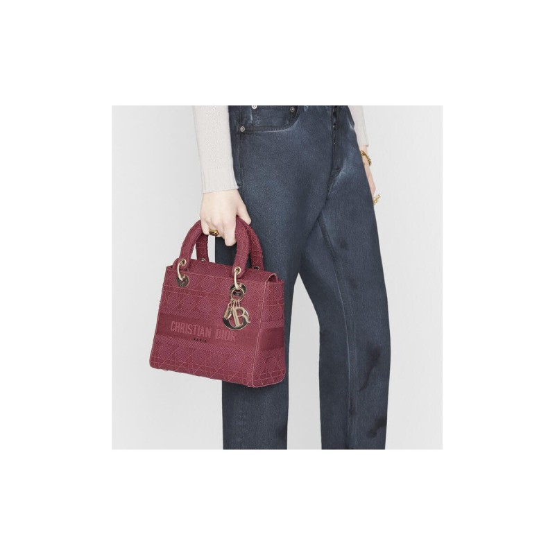 Dior Medium Lady D-Lite Cannage Embroidery M0565