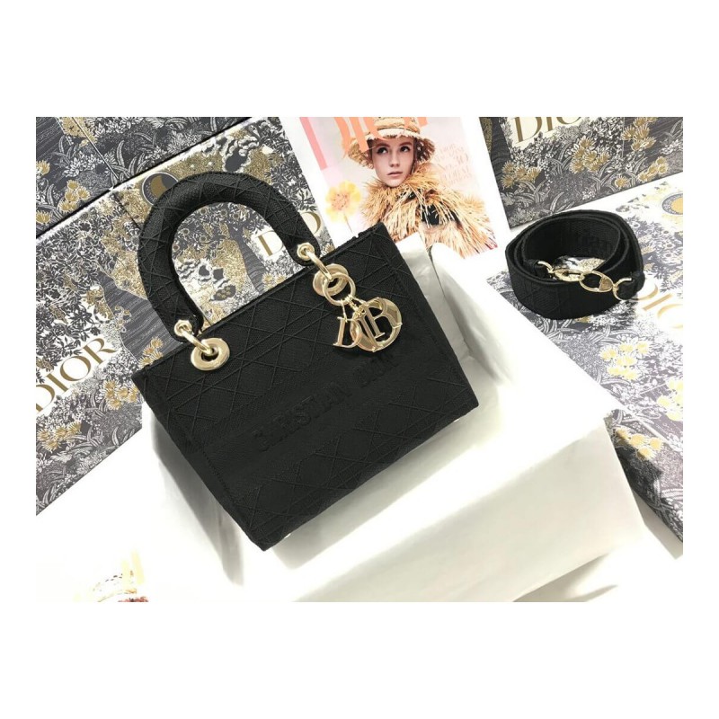 Dior Medium Lady D-Lite Cannage Embroidery M0565