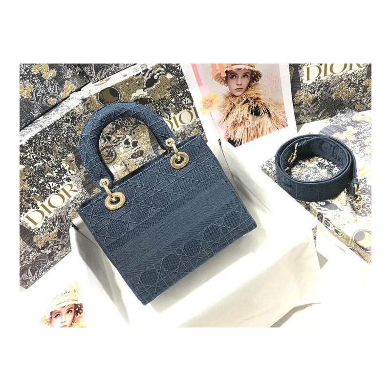 Dior Medium Lady D-Lite Cannage Embroidery M0565