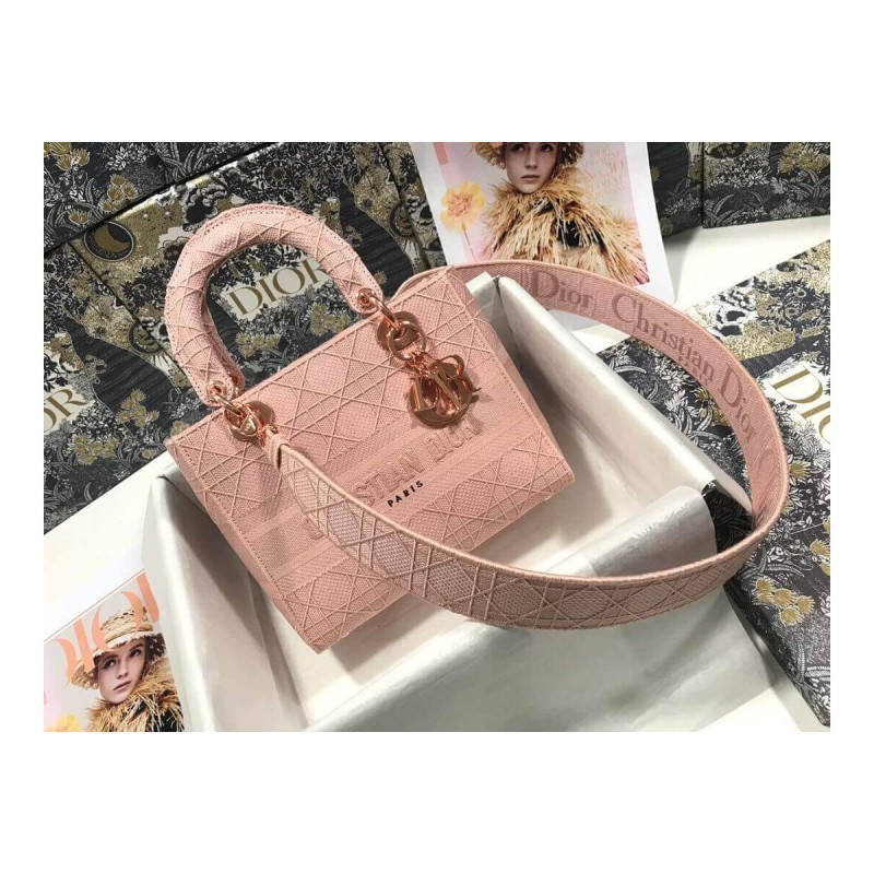 Dior Medium Lady D-Lite Cannage Embroidery M0565