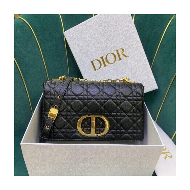 Christian Dior Medium Caro Bag Warm Taupe Supple Cannage Calfskin M9242