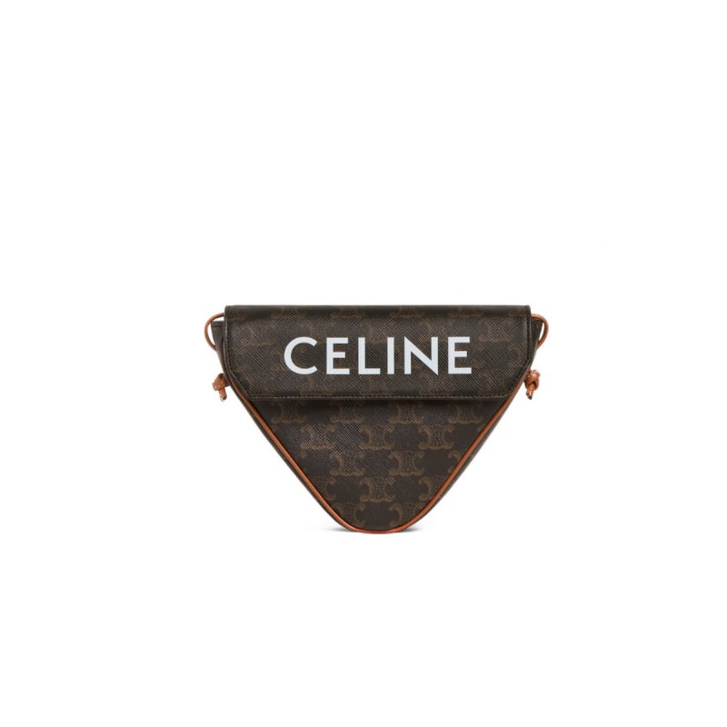Celine Triangle Bag In Triomphe Canvas With Celine Print 195902