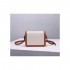 Celine Teen Triomphe Bag in Textile and Natural Calfskin 188882 Tan/White
