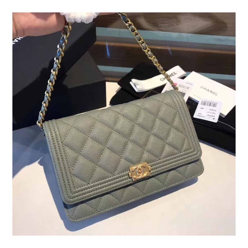 Chanel Quilted Caviar Leboy Woc Chain Bag 80287