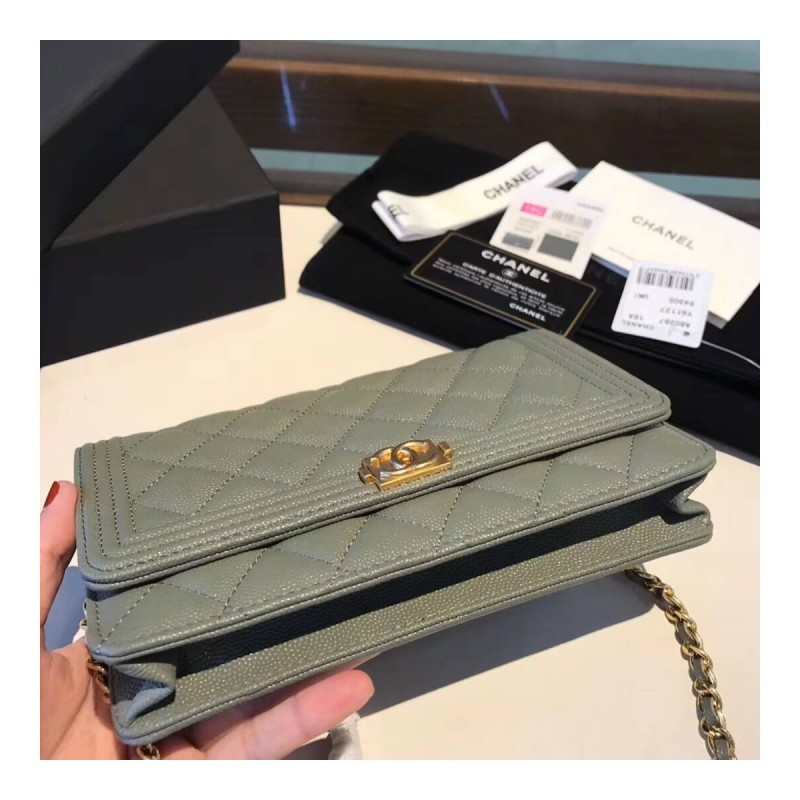 Chanel Quilted Caviar Leboy Woc Chain Bag 80287