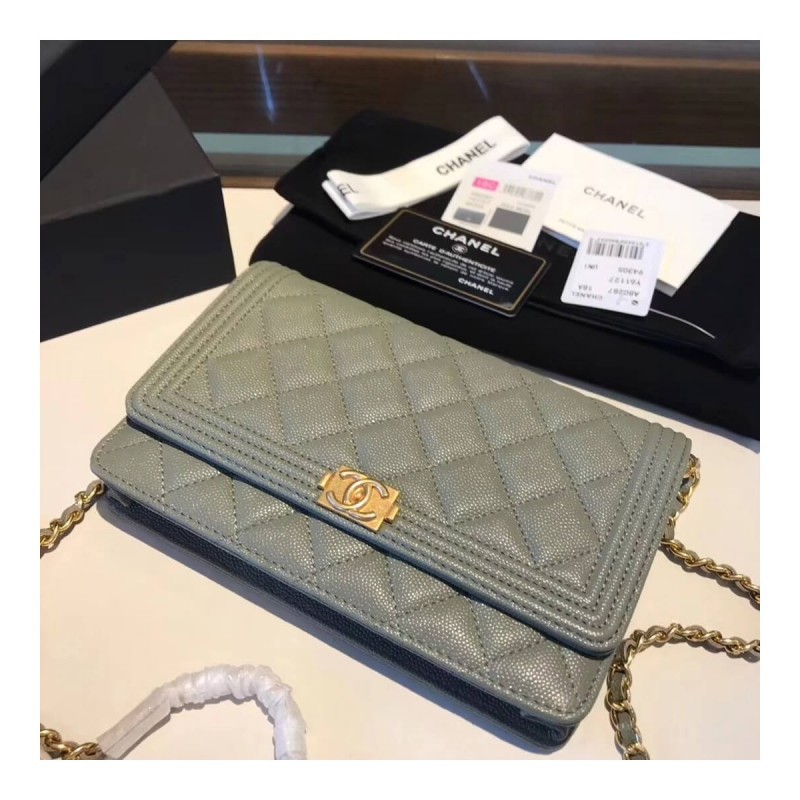 Chanel Quilted Caviar Leboy Woc Chain Bag 80287