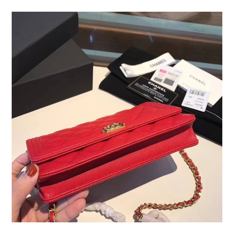 Chanel Quilted Caviar Leboy Woc Chain Bag 80287