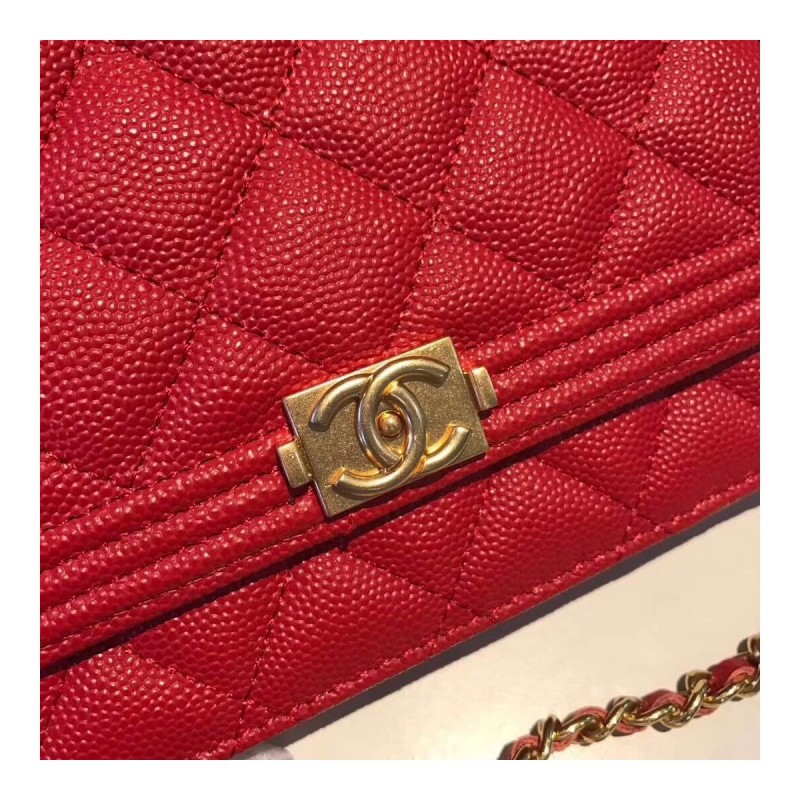 Chanel Quilted Caviar Leboy Woc Chain Bag 80287
