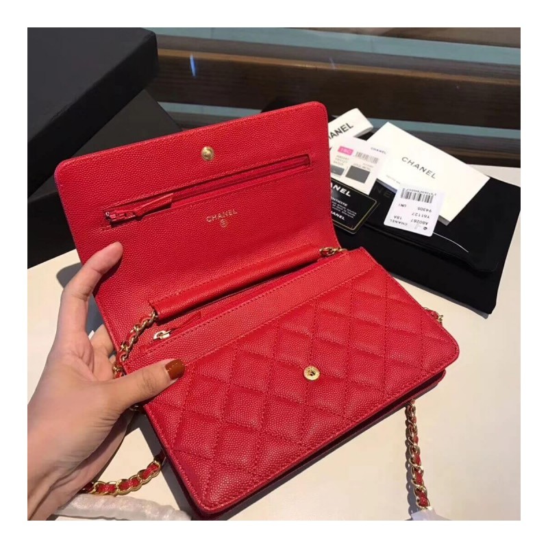 Chanel Quilted Caviar Leboy Woc Chain Bag 80287