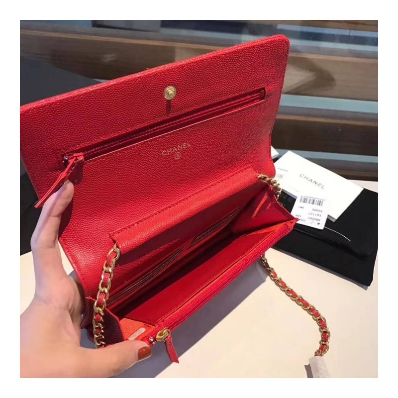 Chanel Quilted Caviar Leboy Woc Chain Bag 80287