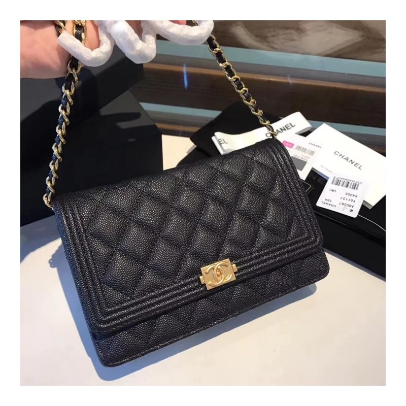 Chanel Quilted Caviar Leboy Woc Chain Bag 80287