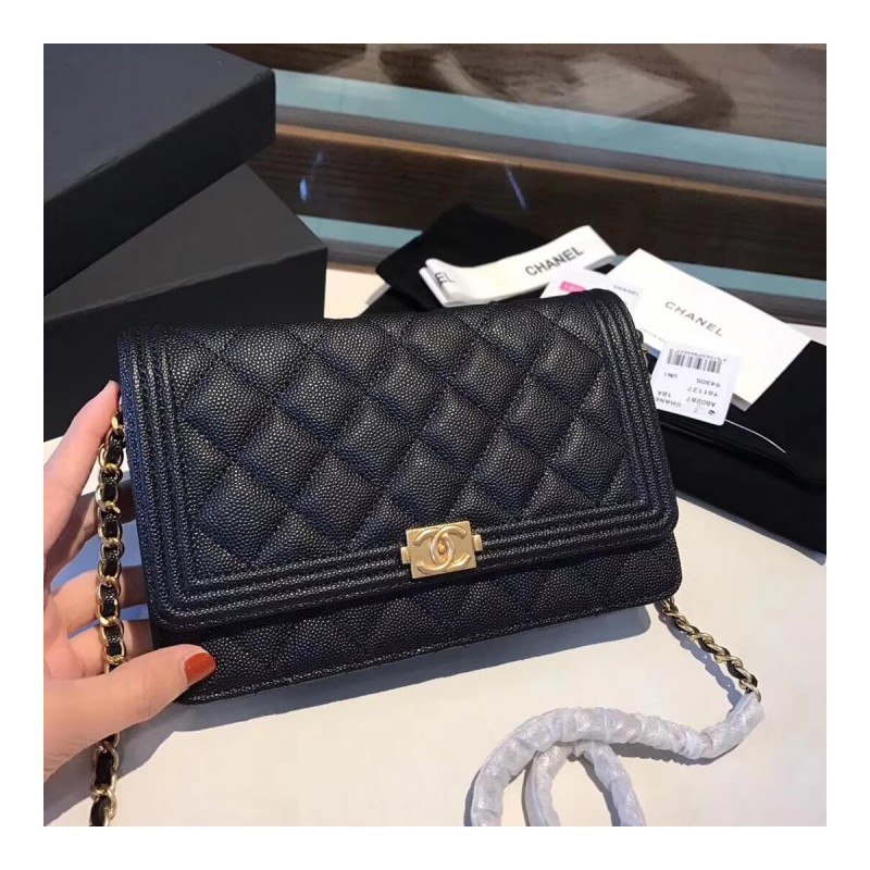 Chanel Quilted Caviar Leboy Woc Chain Bag 80287