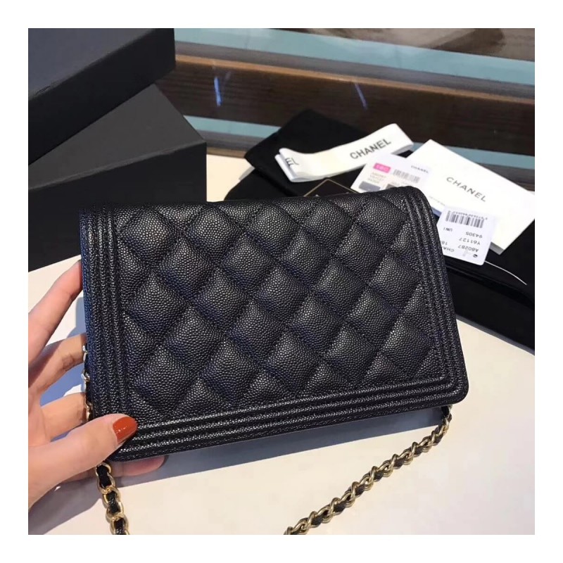 Chanel Quilted Caviar Leboy Woc Chain Bag 80287