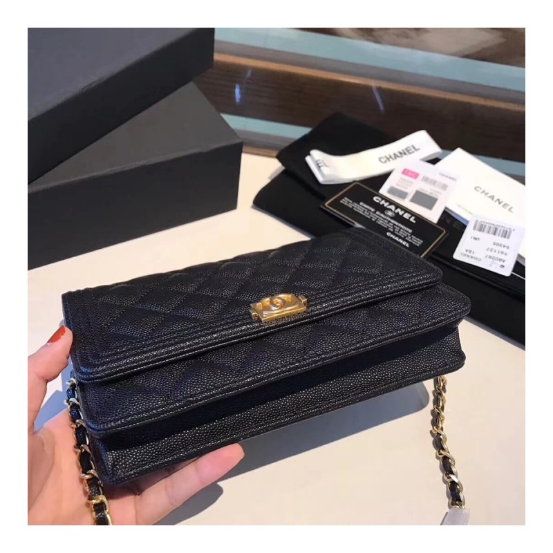 Chanel Quilted Caviar Leboy Woc Chain Bag 80287