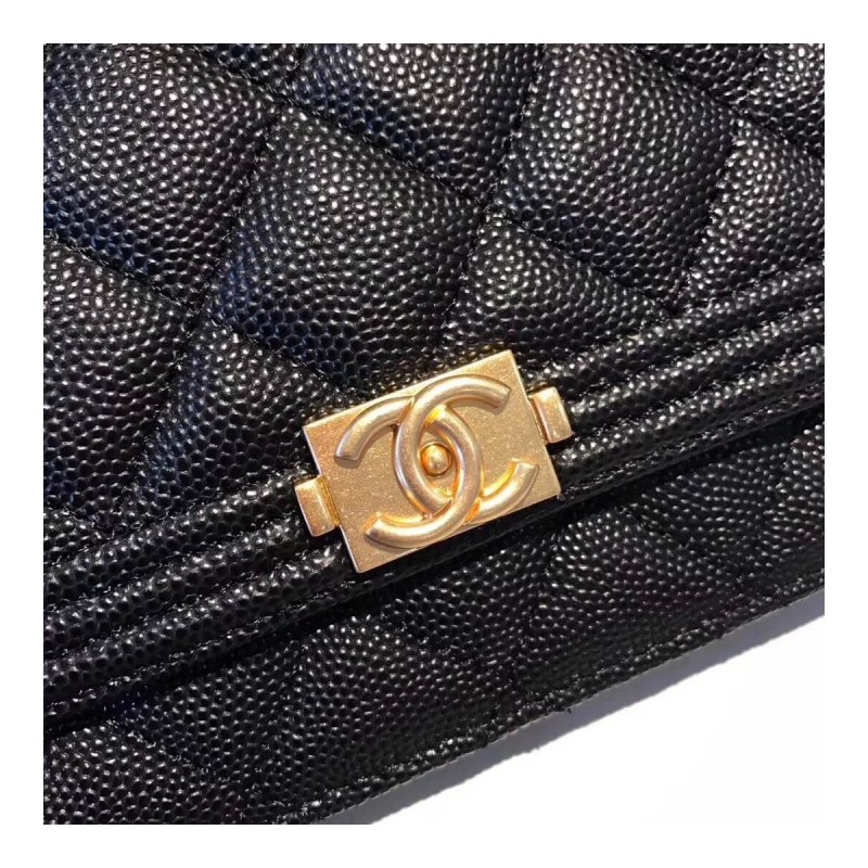 Chanel Quilted Caviar Leboy Woc Chain Bag 80287