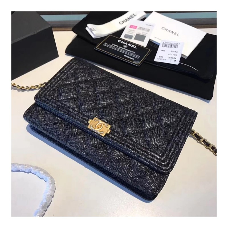 Chanel Quilted Caviar Leboy Woc Chain Bag 80287