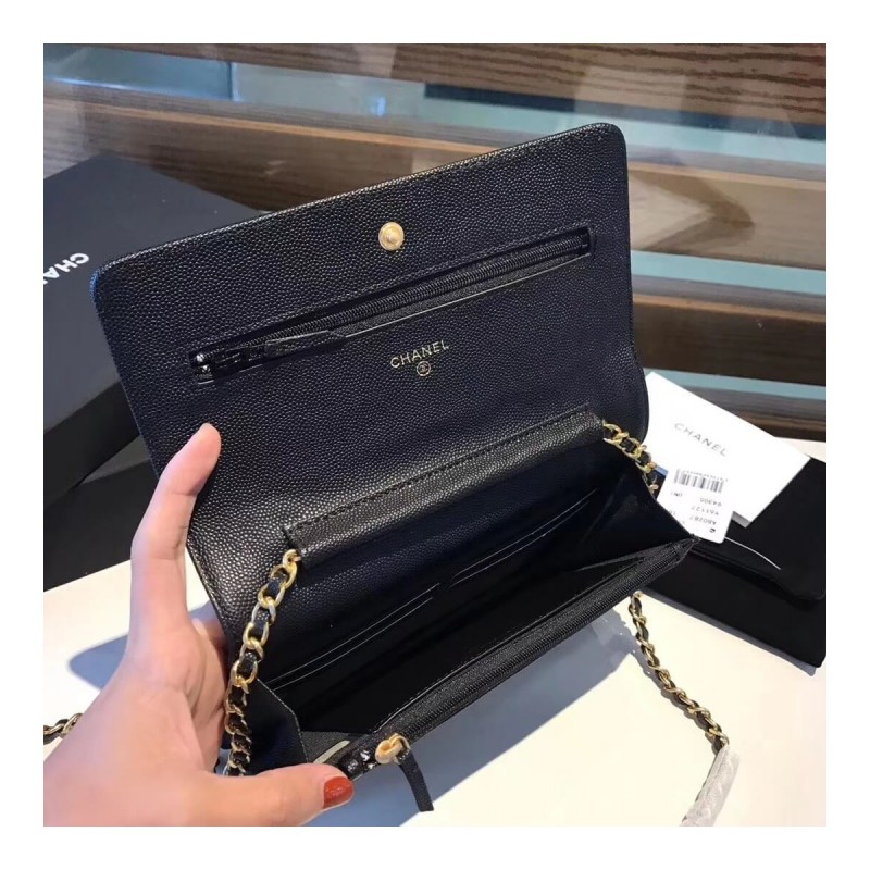 Chanel Quilted Caviar Leboy Woc Chain Bag 80287