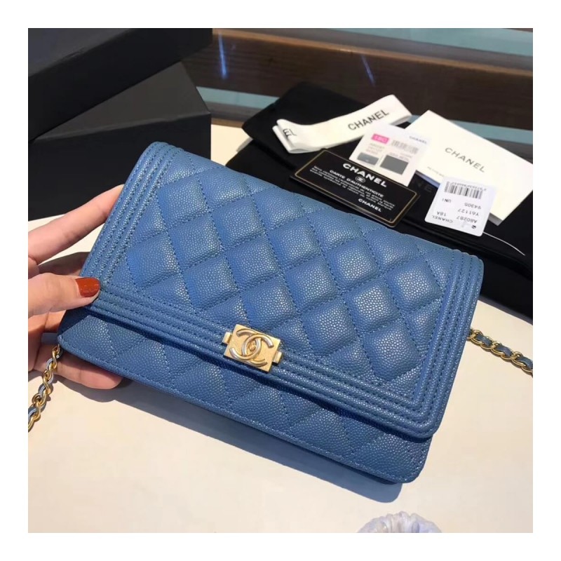 Chanel Quilted Caviar Leboy Woc Chain Bag 80287