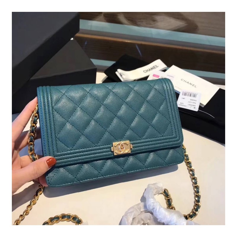 Chanel Quilted Caviar Leboy Woc Chain Bag 80287