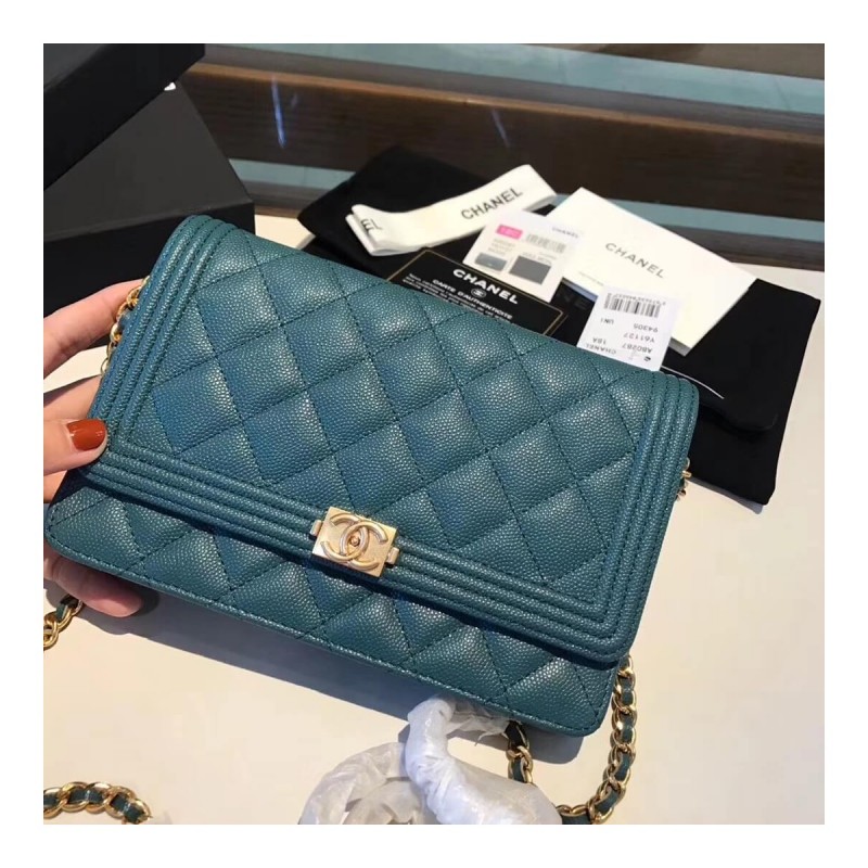 Chanel Quilted Caviar Leboy Woc Chain Bag 80287