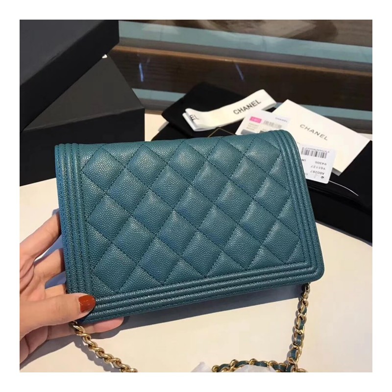 Chanel Quilted Caviar Leboy Woc Chain Bag 80287