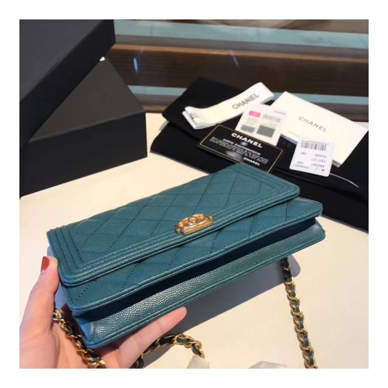 Chanel Quilted Caviar Leboy Woc Chain Bag 80287