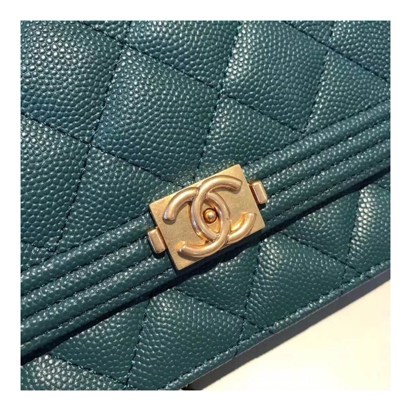 Chanel Quilted Caviar Leboy Woc Chain Bag 80287