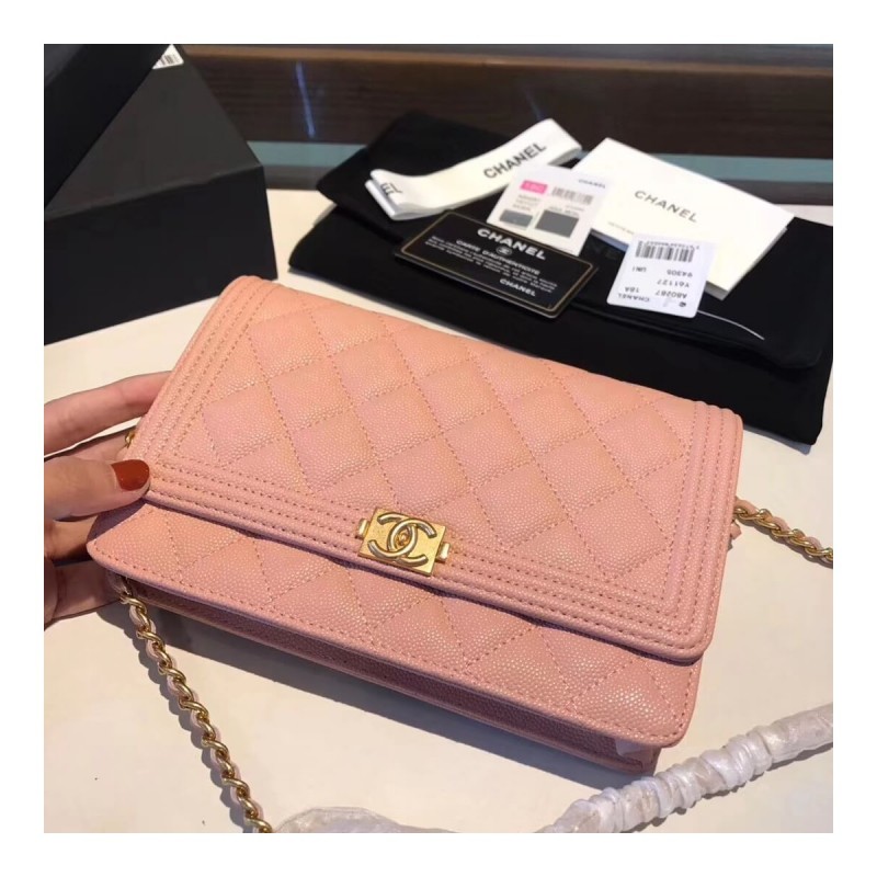 Chanel Quilted Caviar Leboy Woc Chain Bag 80287