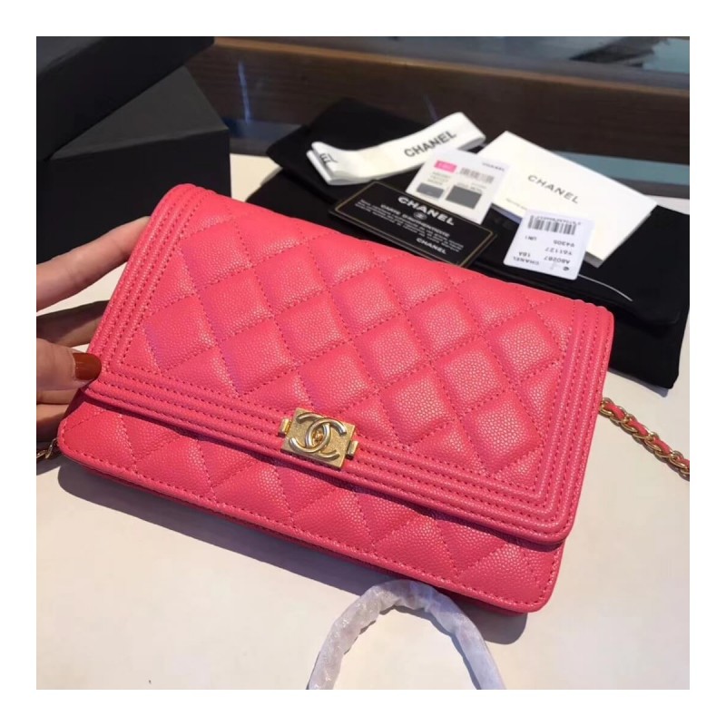 Chanel Quilted Caviar Leboy Woc Chain Bag 80287