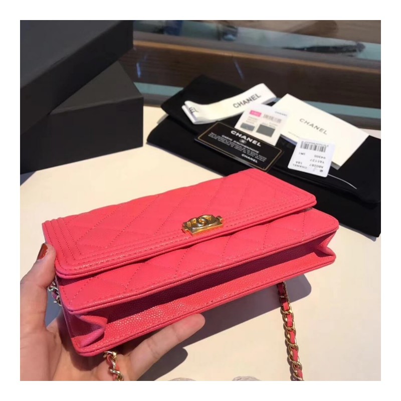 Chanel Quilted Caviar Leboy Woc Chain Bag 80287