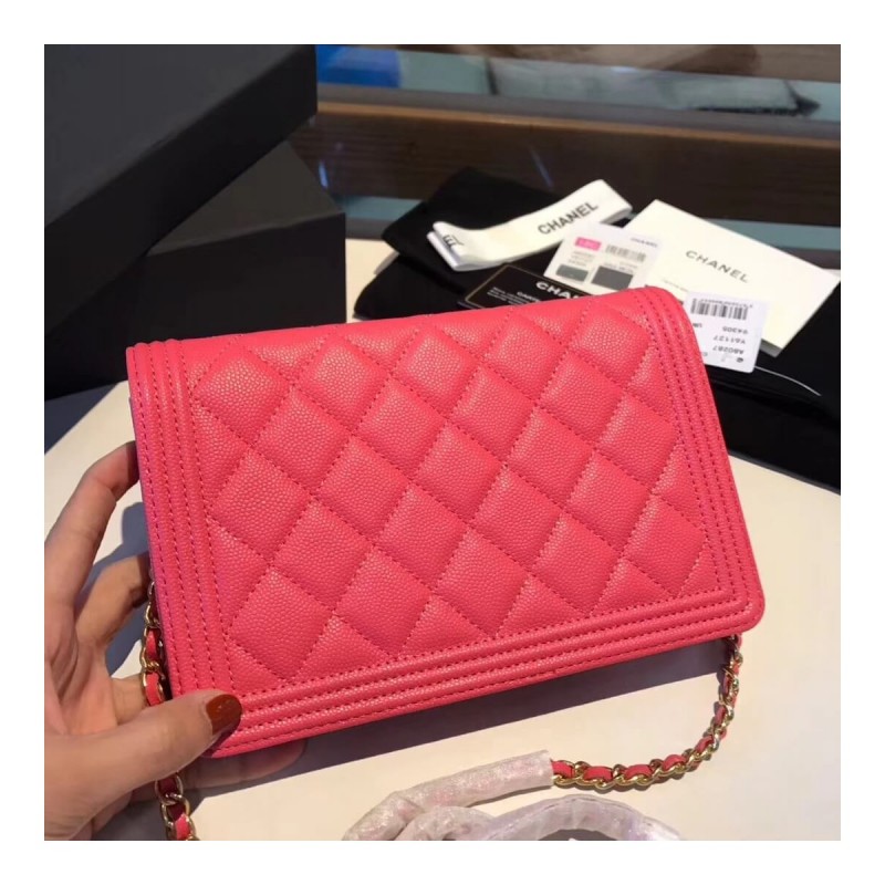 Chanel Quilted Caviar Leboy Woc Chain Bag 80287