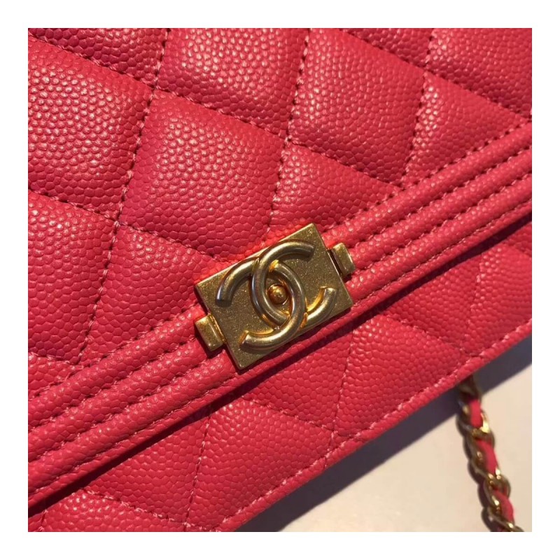 Chanel Quilted Caviar Leboy Woc Chain Bag 80287