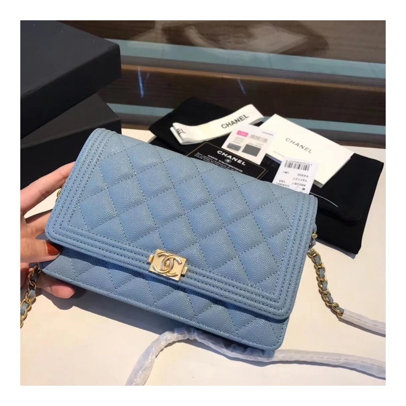 Chanel Quilted Caviar Leboy Woc Chain Bag 80287