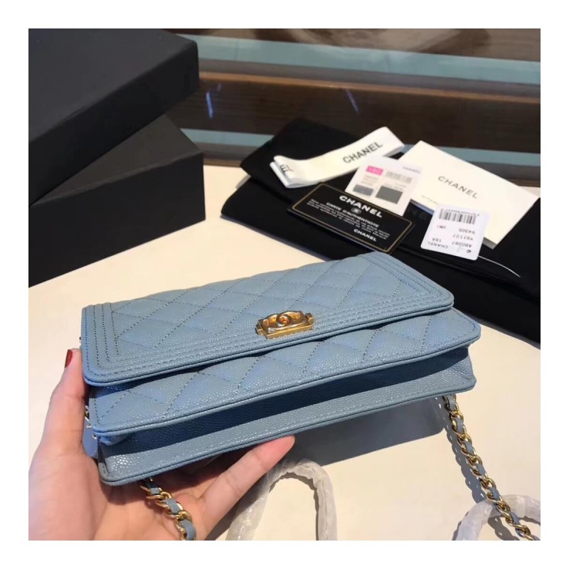 Chanel Quilted Caviar Leboy Woc Chain Bag 80287