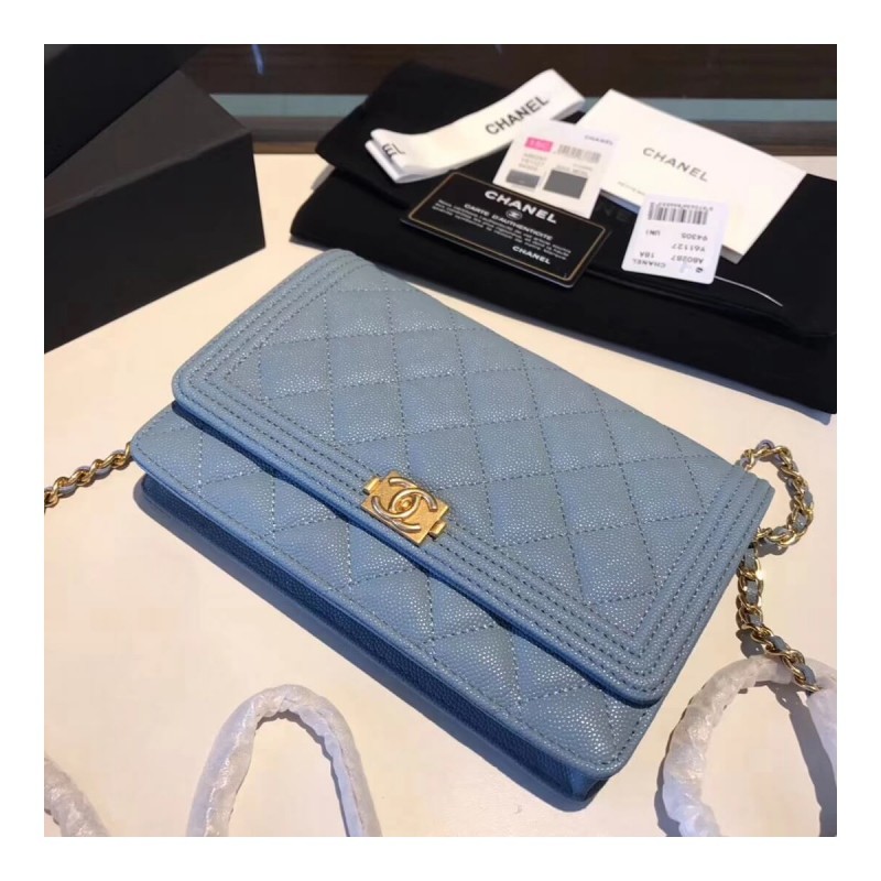 Chanel Quilted Caviar Leboy Woc Chain Bag 80287