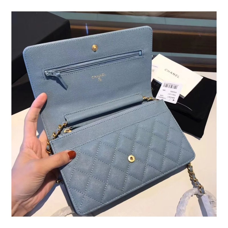 Chanel Quilted Caviar Leboy Woc Chain Bag 80287