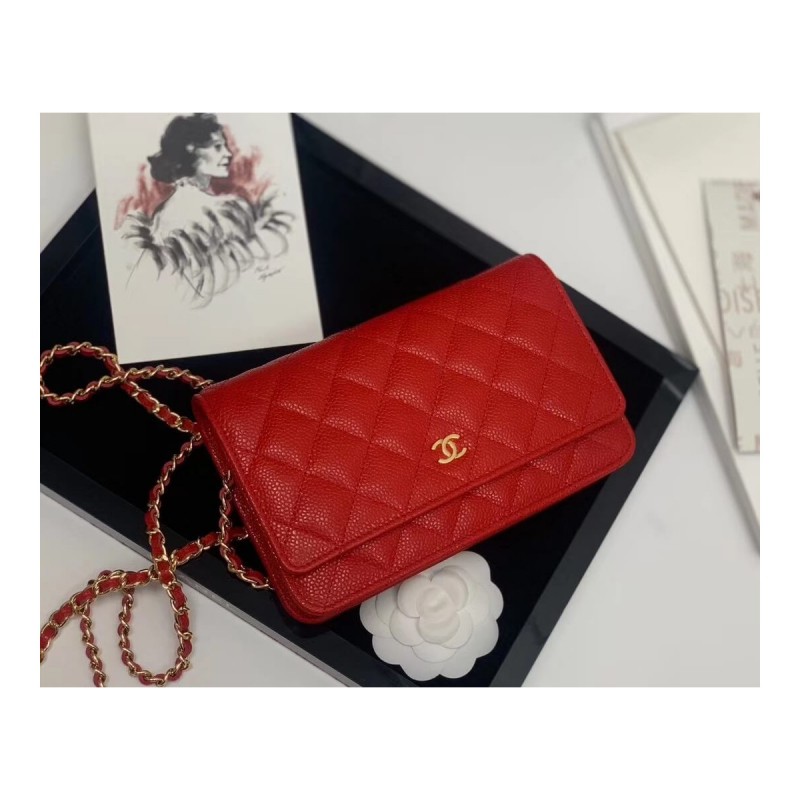 Chanel Wallet on Chain Caviar Gold Hardware Bag 528725