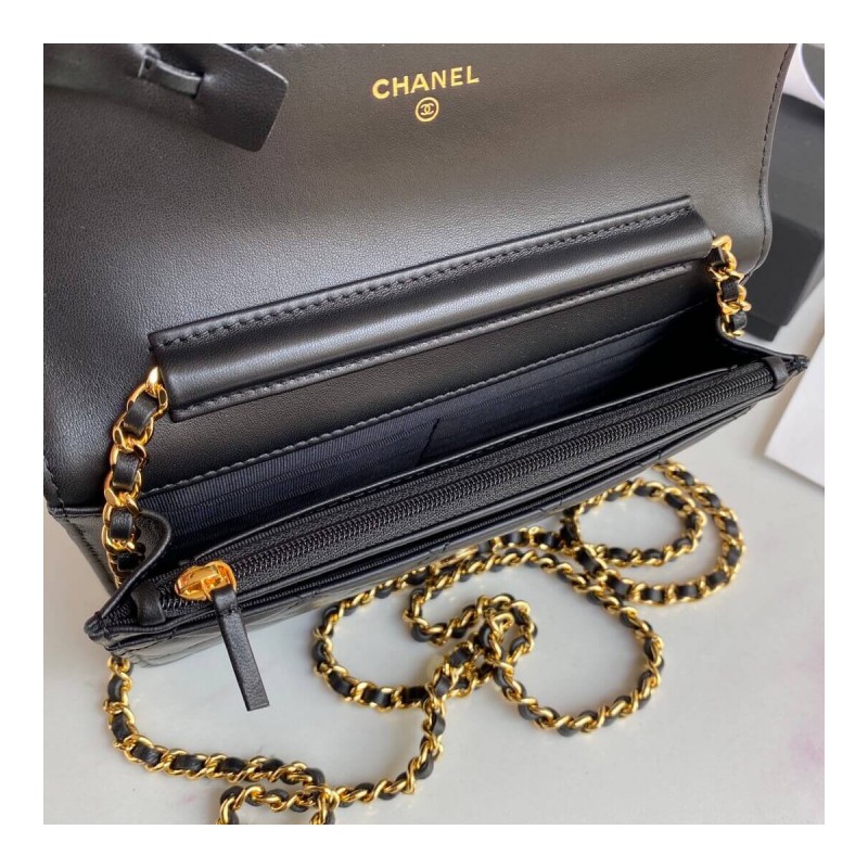 Chanel Zirconium Crystal CC Logo Wallet on Chain AP1943