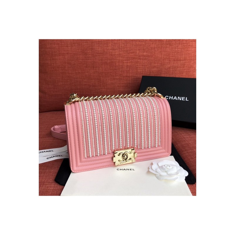 Chanel Imitation Pearls Boy Chanel Handbag A67086