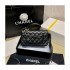 Chanel Lambskin Mini Flap Bag With Top Handle Black AS2431 with Charms
